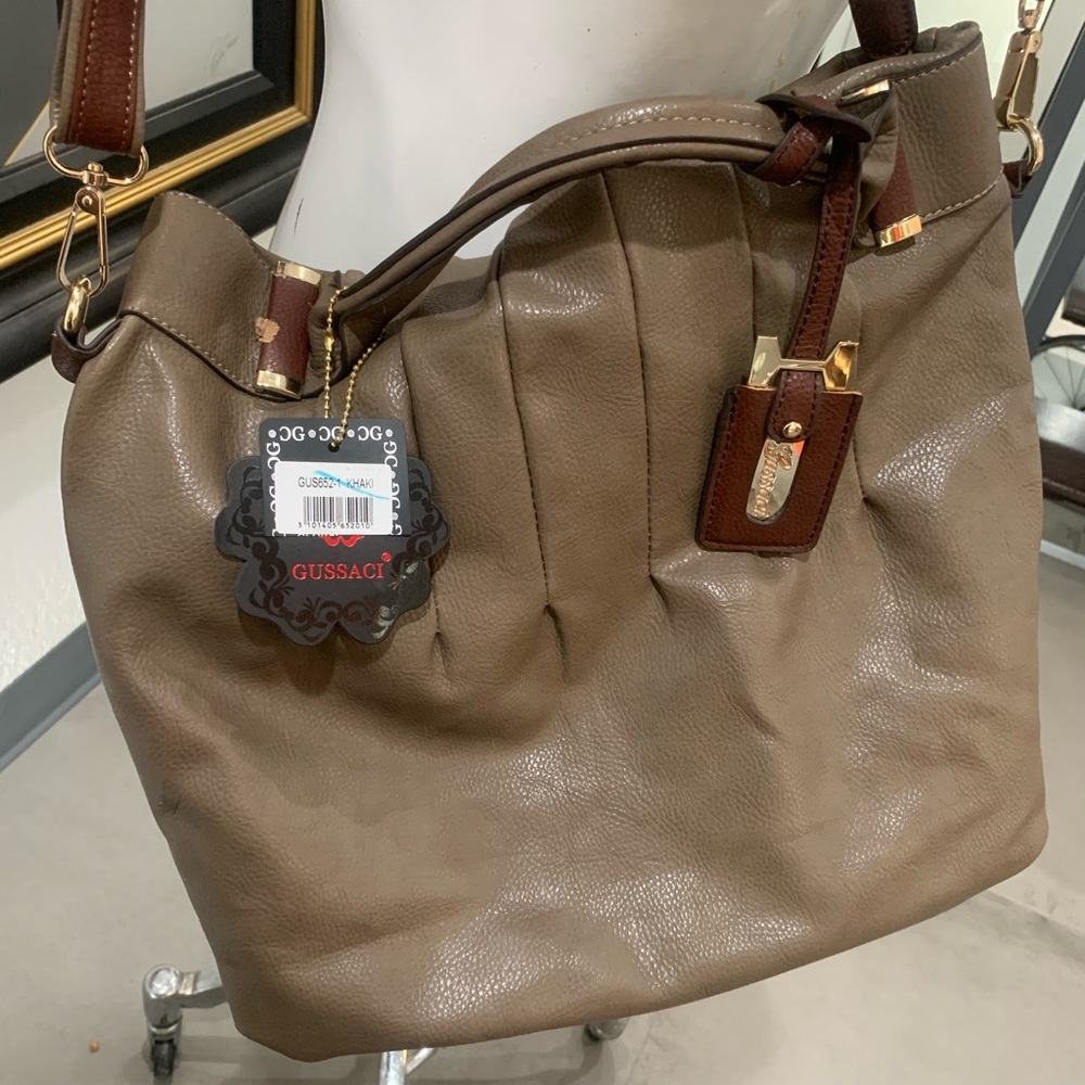 Gussaci Womens Shoulder Bag With Vegan Leather